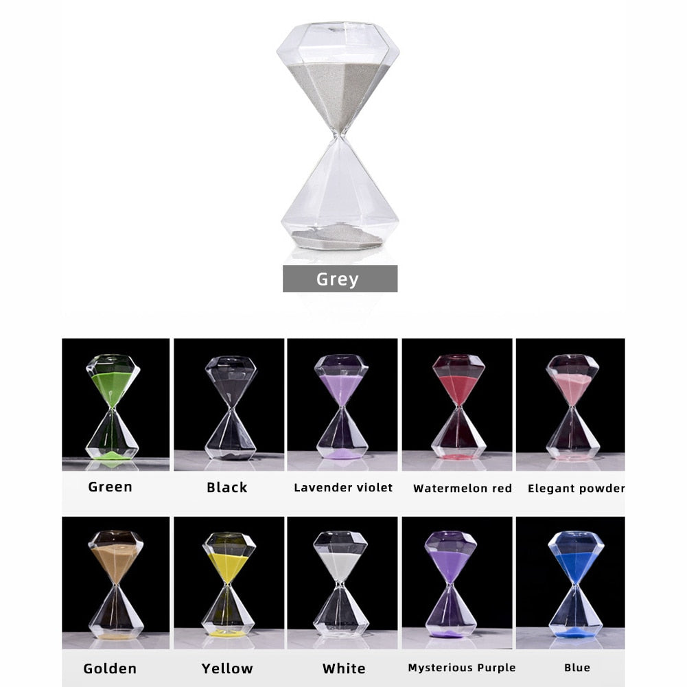 Norvo | 5–60 Minutters diamant sandglass, sandglass, sandglass, barnegave, sandglass, hjemmeinnredning, tilgjengelig i flere fargealternativer