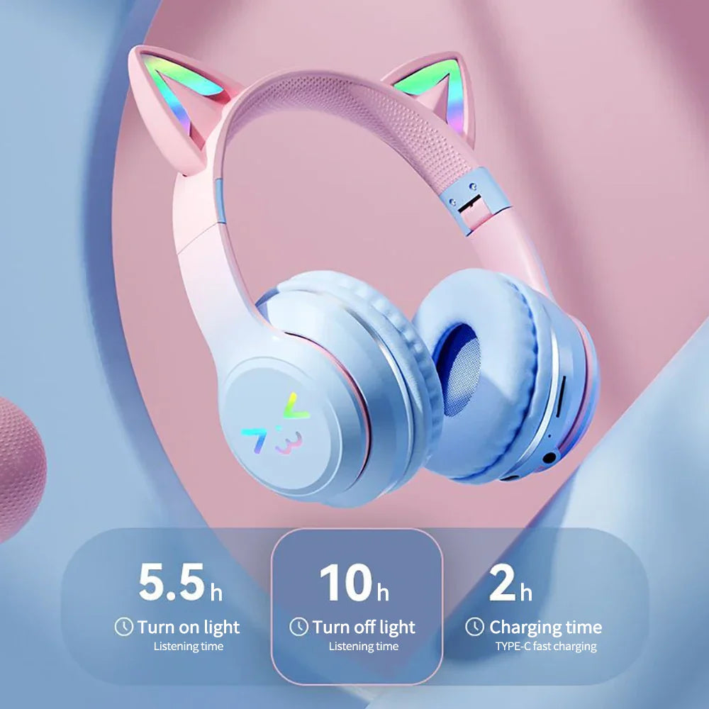 Norvo | Øre RGB Sammenleggbare Bluetooth Hodetelefoner