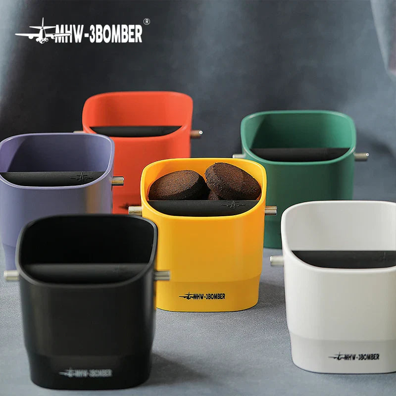 Norvo | 0.9–1.2 l Espresso knock box, avtakbar knock bar og sklisikker base, firkantet kafferester avfall, barista desktop tilbehør