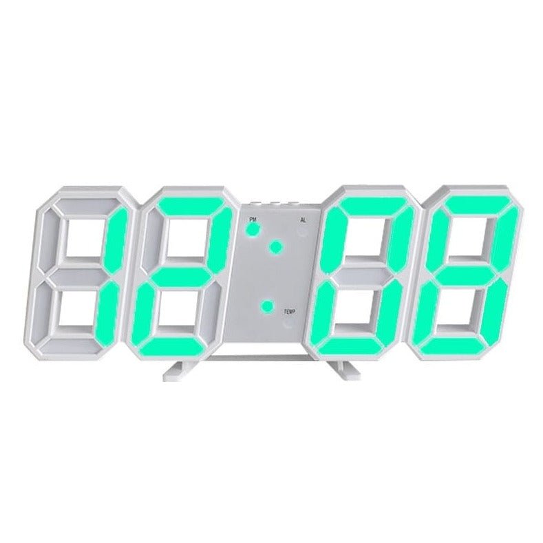 3D LED Veggklokke Norvo| Moderne Digital Klokke | Dimmbar LED Lys | Elegant Veggdekor
