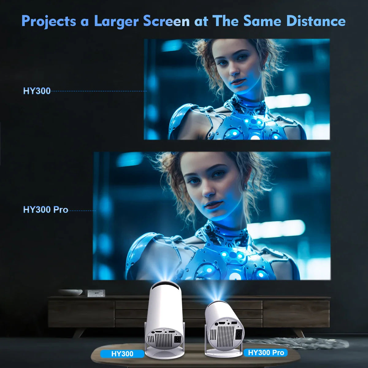 Magcubic HY300 Pro 4K Android 11 Dual WiFi6 260ANSI BT5.0 Utendørs Hjemmekino