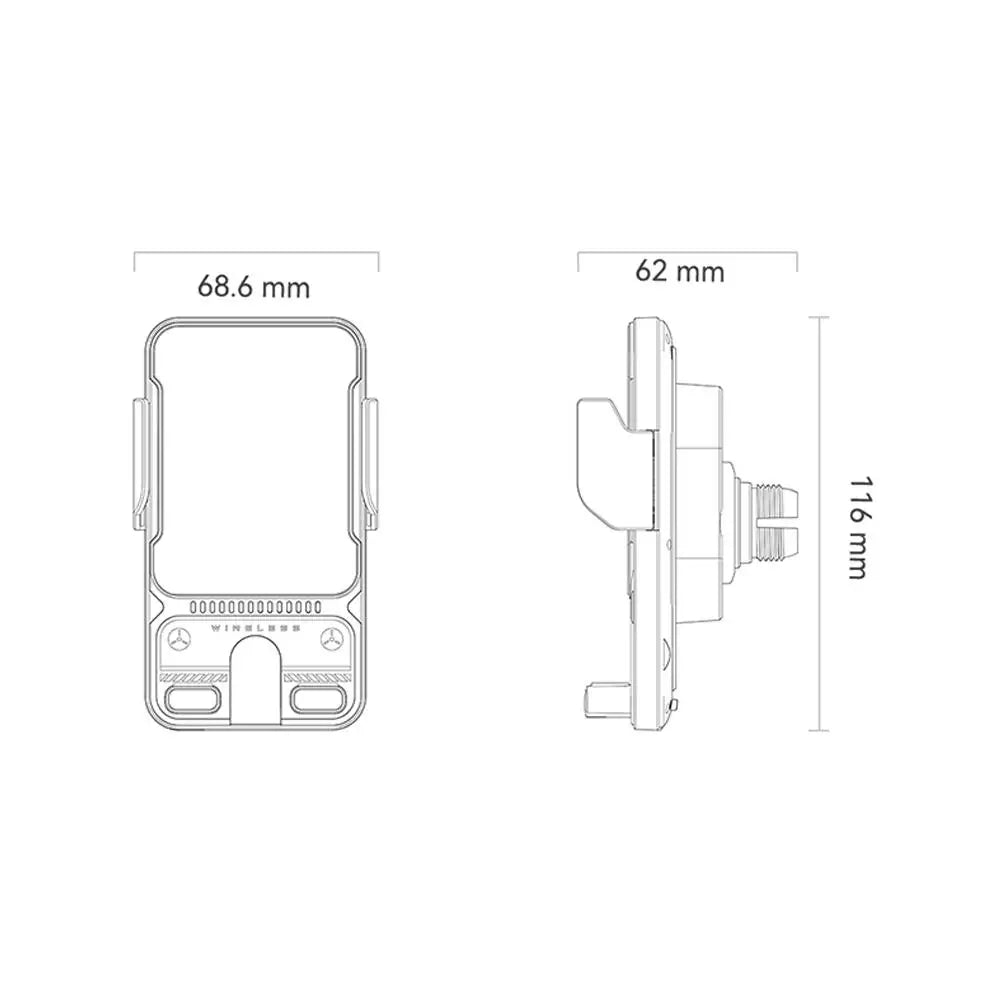 Norvo | Smart Auto-Clamp Trådløs Lader Bil Telefonholder