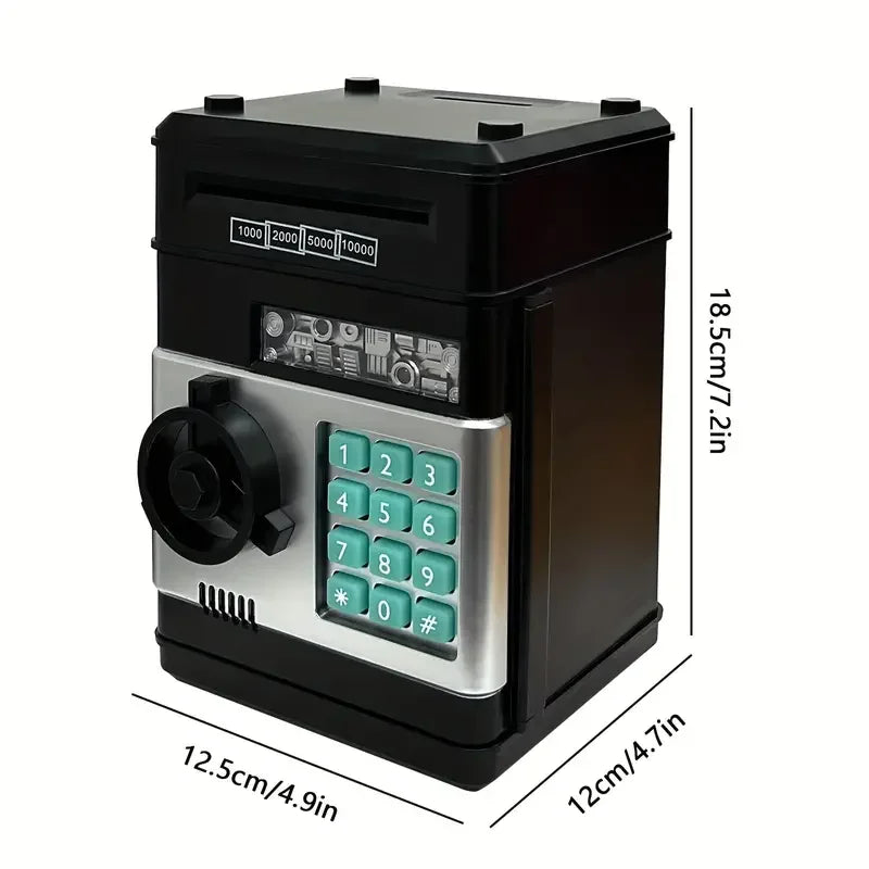 Norvo | Elektronisk spareboks med automatisk mini-safe, passordlås og mynttelger – Den ultimate gaven til barn!