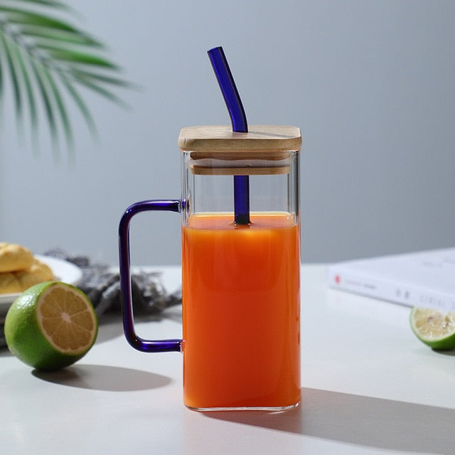 Norvo | Stilig firkantet stor kopp med sugerør