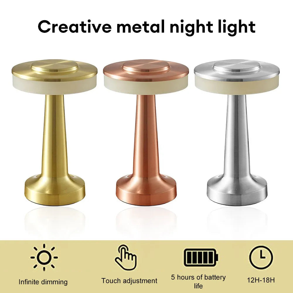 Norvo | Retro LED Bordlampe USB Oppladbar Uendelig Dimmbar Nattlys Campinglys Egnet For Barlampe Soverom Miljølys