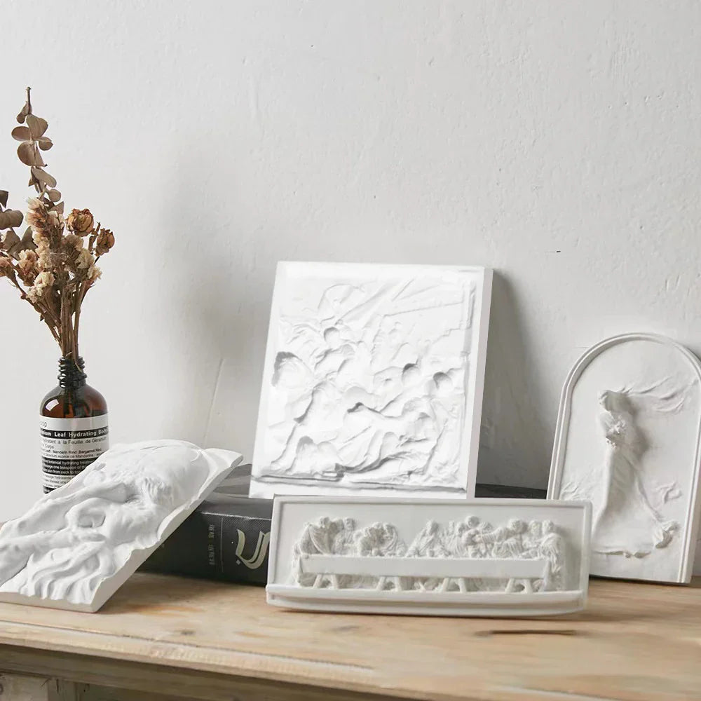 Norvo | Nordisk INS Stil Karakter Gips Statue DIY Malt Skisse Fotografi Rekvisitter Bord Dekorasjoner Hjem Kunst Gips Dekorasjon