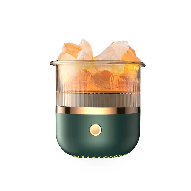 Norvo | Himalaya salt crystal lamp & essential oil diffuser, USB ultrasonisk luftfukter for hjemme & kontor
