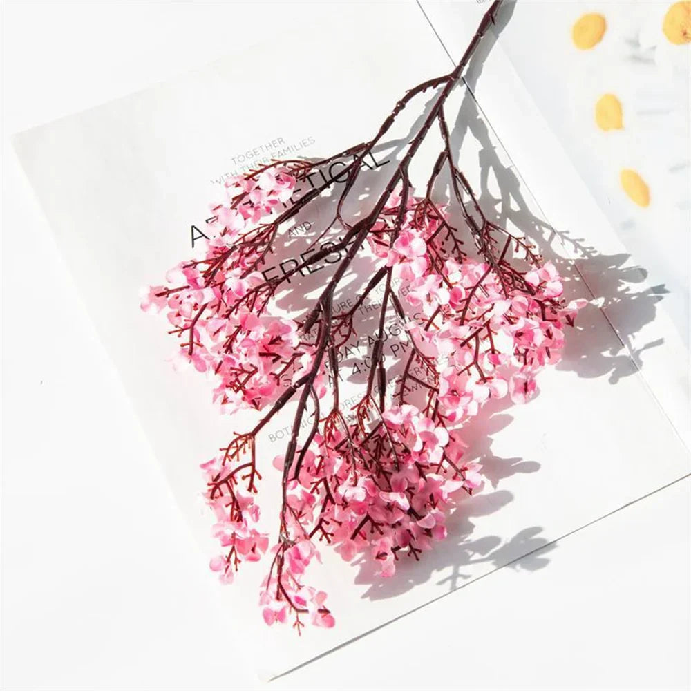Norvo | 2 deler lang babyånde kunstige planter, juledekorasjon, vase for hjemmet, bryllup, brudepar, arrangement, falske plastblomster