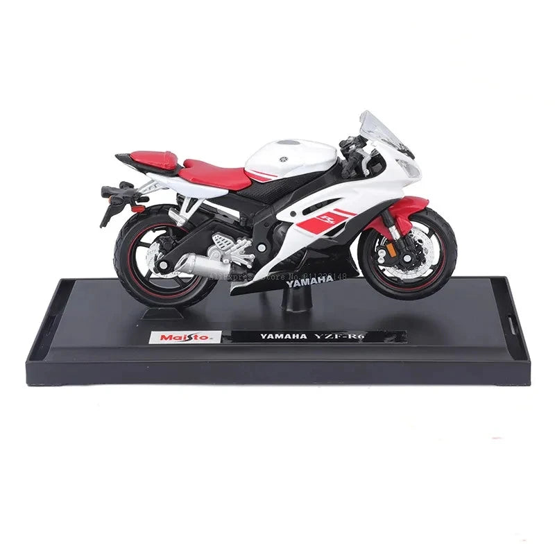 Norvo | 1:18 Skala Yamaha R6 Legering Rulle Sportbike Figurer Diecasts Barn Leke Motorsykkel Racing Modell Replika Samlergave for Gutter