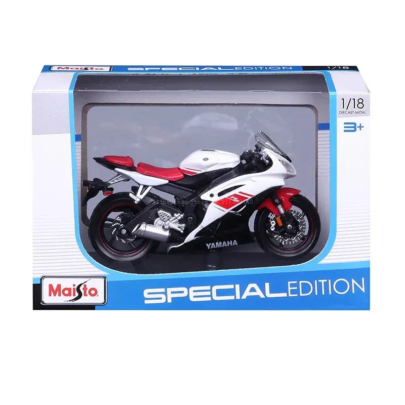 Norvo | 1:18 Skala Yamaha R6 Legering Rulle Sportbike Figurer Diecasts Barn Leke Motorsykkel Racing Modell Replika Samlergave for Gutter