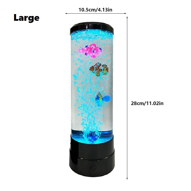 Norvo | Simulert LED Fargerik Stor Boble Fisk Lys Akvarium Tank Usb Natt Lys for Hjem Kontor Soverom Stue