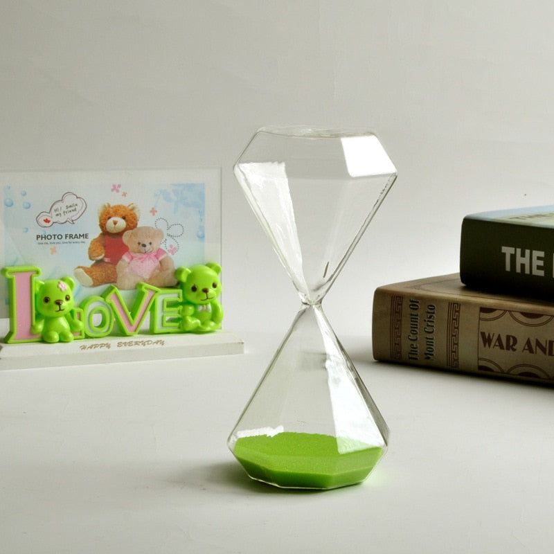 Norvo | 5–60 Minutters diamant sandglass, sandglass, sandglass, barnegave, sandglass, hjemmeinnredning, tilgjengelig i flere fargealternativer