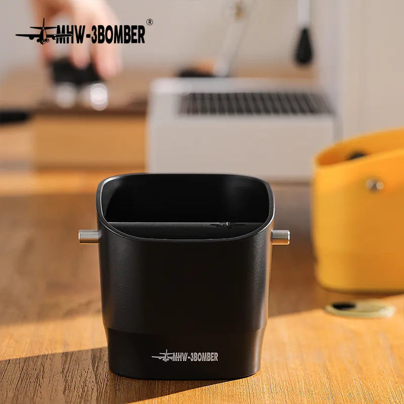 Norvo | 0.9–1.2 l Espresso knock box, avtakbar knock bar og sklisikker base, firkantet kafferester avfall, barista desktop tilbehør