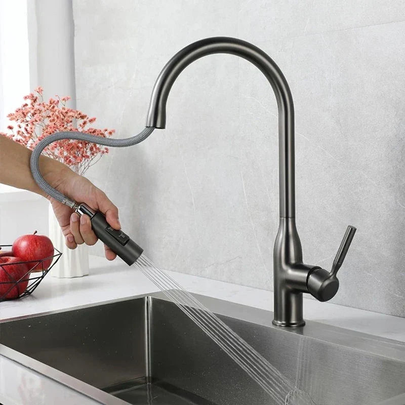 AquaStream Luxe – Justerbar Kjøkkenkran med Hånddusj