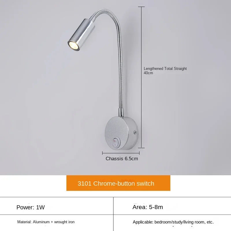 Norvo | Allsidig LED Vegglampe: Moderne, Fleksibel, Perfekt for å Lese i Sengen