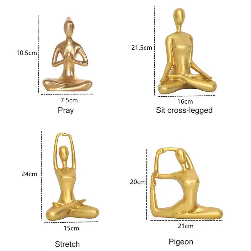 Norvo Interior Hjem Dekorative Figurer Skrivebord Tv Torsjon Dekorasjon Stue Skulptur Harpiks Statuer Hjem Dekor Yoga Jente Håndverk