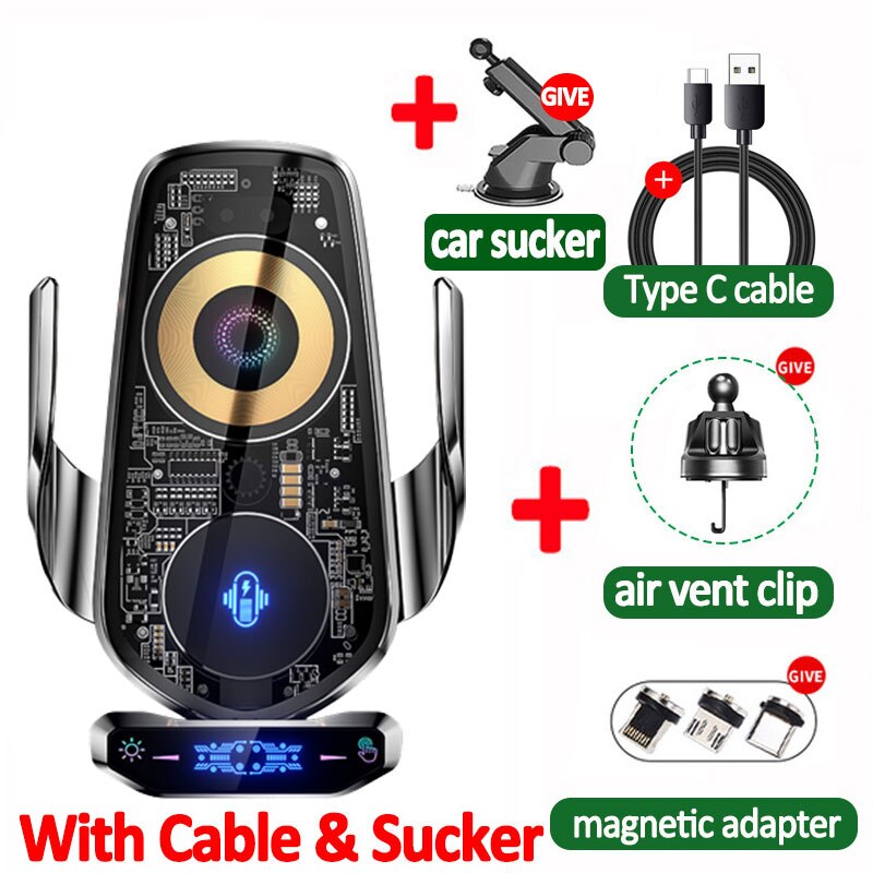 Norvo | Automatisk Magnetisk Trådløs Lading Bil Telefon Holder