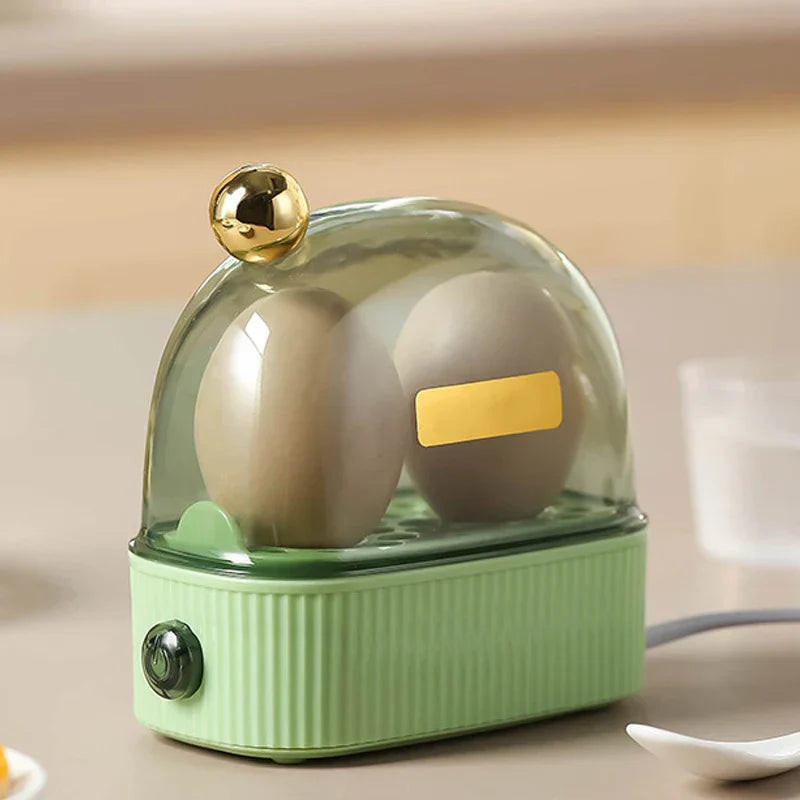 Norvo | 120W 220V Elektrisk Eggkoker & Egg Poacher - Automatisk Mini Frokostmaskin for 2 Egg, Bærbar Damper