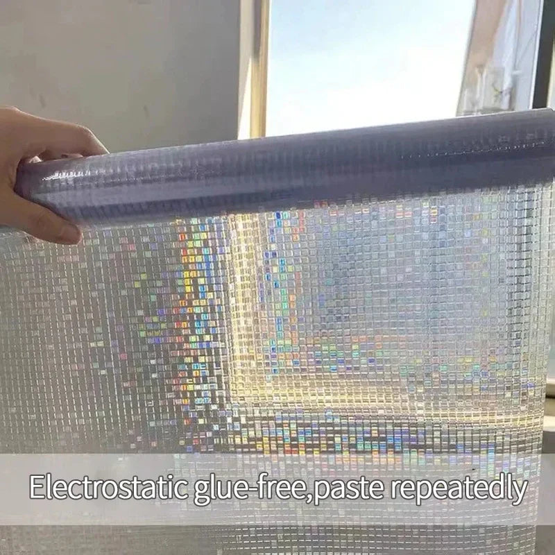 Norvo | 3D Buntglasvindu folie - Dekorativ vinylklistremerke for glassvinduer med statisk feste - Fenetre Buntglasvindu dekor