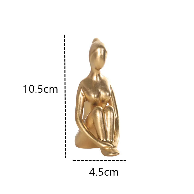 Norvo Interior Hjem Dekorative Figurer Skrivebord Tv Torsjon Dekorasjon Stue Skulptur Harpiks Statuer Hjem Dekor Yoga Jente Håndverk