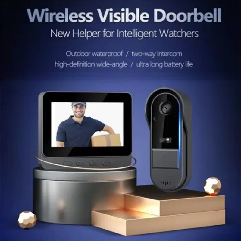 Norvo | Trådløs video dørklokke med intercom og nattsyn HD – 4,3” IPS-display, vanntett