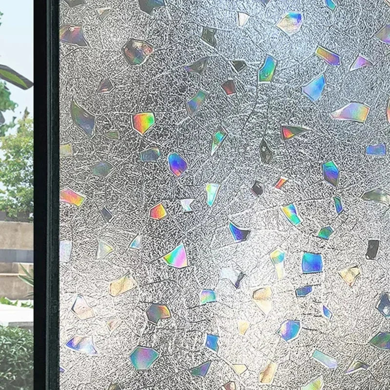 Norvo | 3D Buntglasvindu folie - Dekorativ vinylklistremerke for glassvinduer med statisk feste - Fenetre Buntglasvindu dekor
