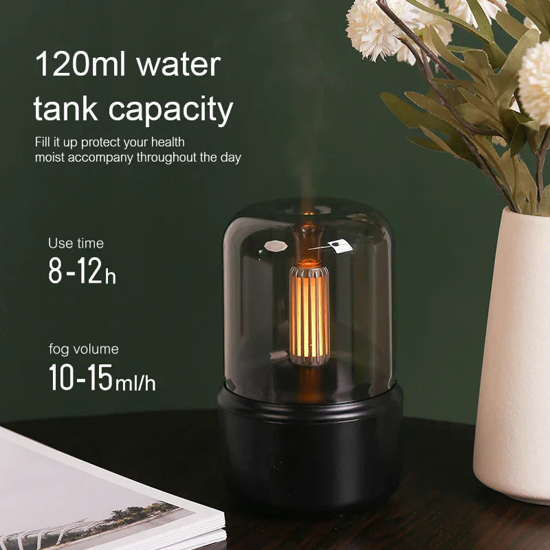 Norvo | Retro Aroma Diffuser med Nattlys - USB Essensiell Olje Luftfukter for Hjem og Kontor