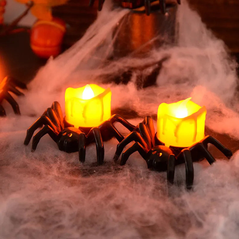 Norvo | ️Halloween Edderkopp Te-lys Spooky Elektrisk Flakkende Kunstige Lys