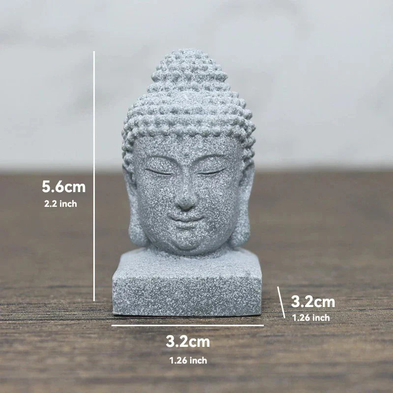 Norvo | Buddha Stein Statue Liten Buddhiste Munker Tibetansk Buddhisme Figurer Zen Hage Ornament Meditasjon Hjem Akvarium Dekorasjon