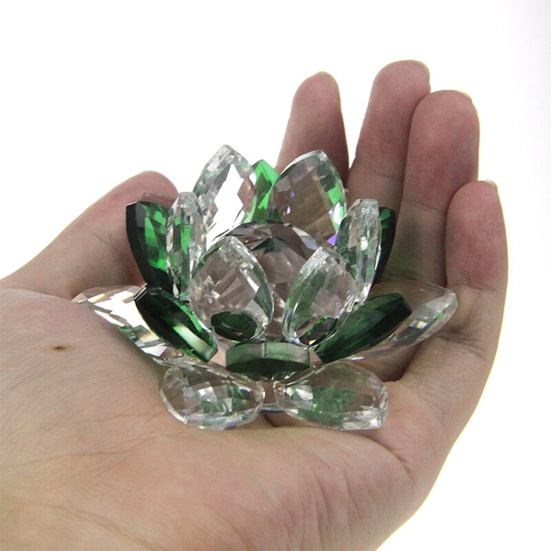 Norvo | Crystal Lotus Flower Craft Glass Paperweight Home Decoration Ornaments Figures Home Wedding Party Decor Gifts Souvenir