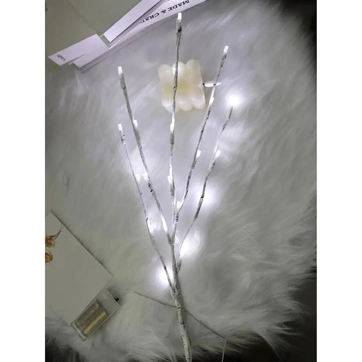 LED Bjørk Gren Fairy Jule Lys - Batteridrevet Varm Hvit Gren Dekorasjoner for Jul, Bryllup, og Utendørs Fester 28,35 tommer