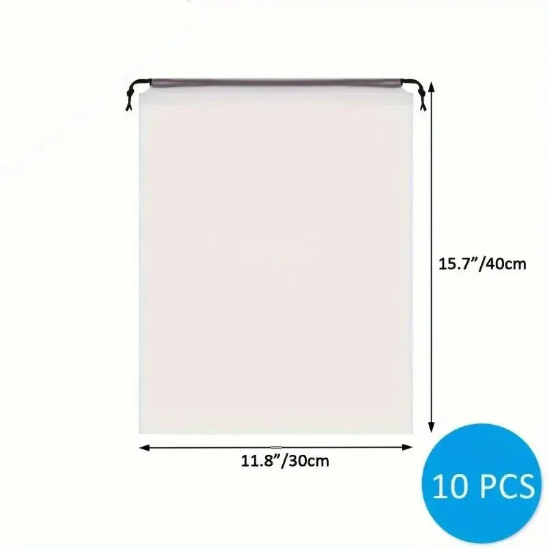 Norvo | ReiseBuddy Skopose Sett | Vanntett & Gjennomsiktig | 10 Pakke | Plassbesparende & Allsidig