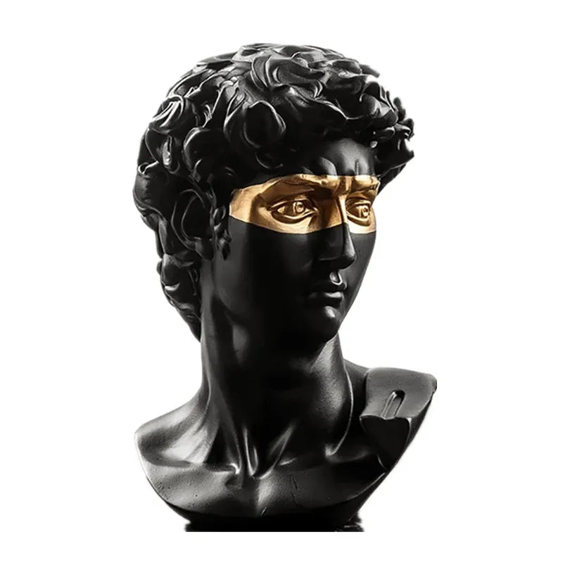Norvo | Statuer for dekorasjon, 15 cm, David, kaffebord, hjemmedekorasjon, ornamente, byste av et rom laget av gips, hvit harpiks, dekorativ kunstskulptur
