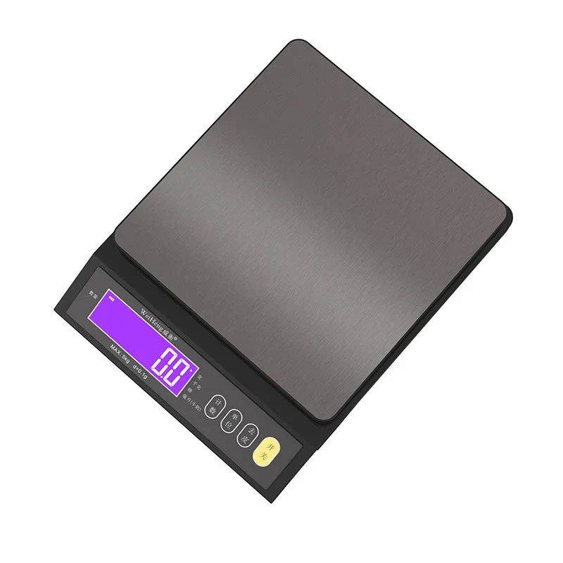 Norvo | 5 kg/0,1 g og 10 kg/1 g digital elektronisk kjøkkenvekt, LCD-skjerm, hel vanntett rustfritt stålværktøy for baking