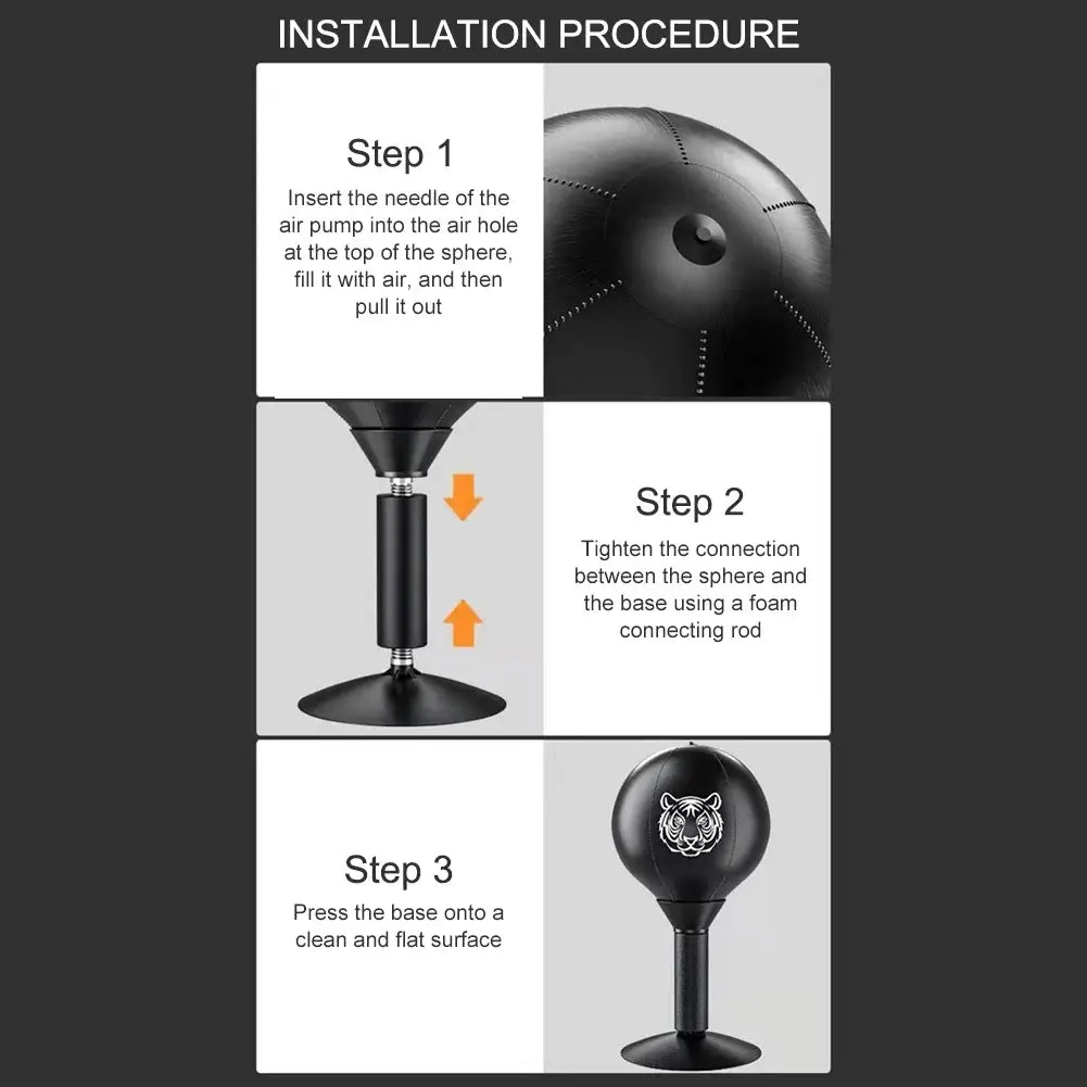 Norvo | StressBuster Pro | Slapp av, frigjør deg fra stress - Skrivebords punching bag med sugekopp