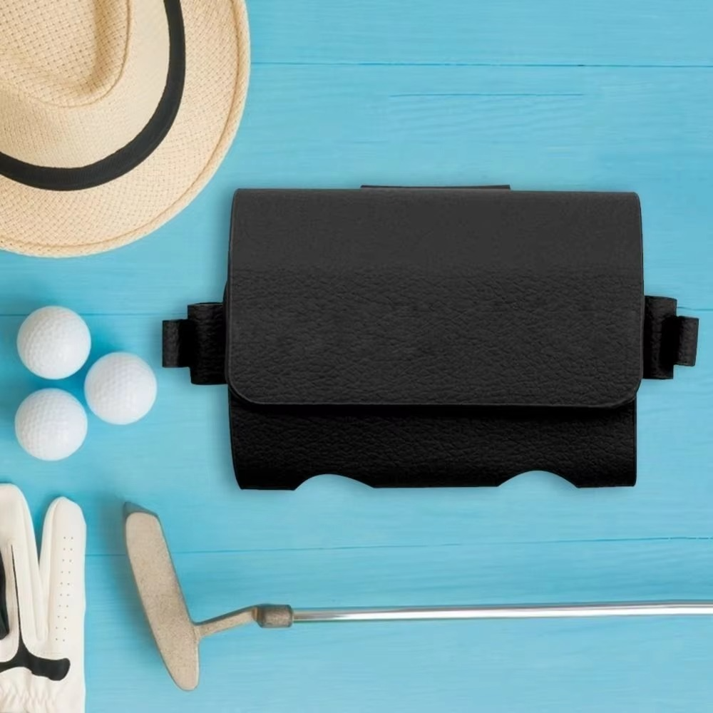 Norvo | PU Lær Golfball Livveske Utendørs Oppbevaringsveske med Klips