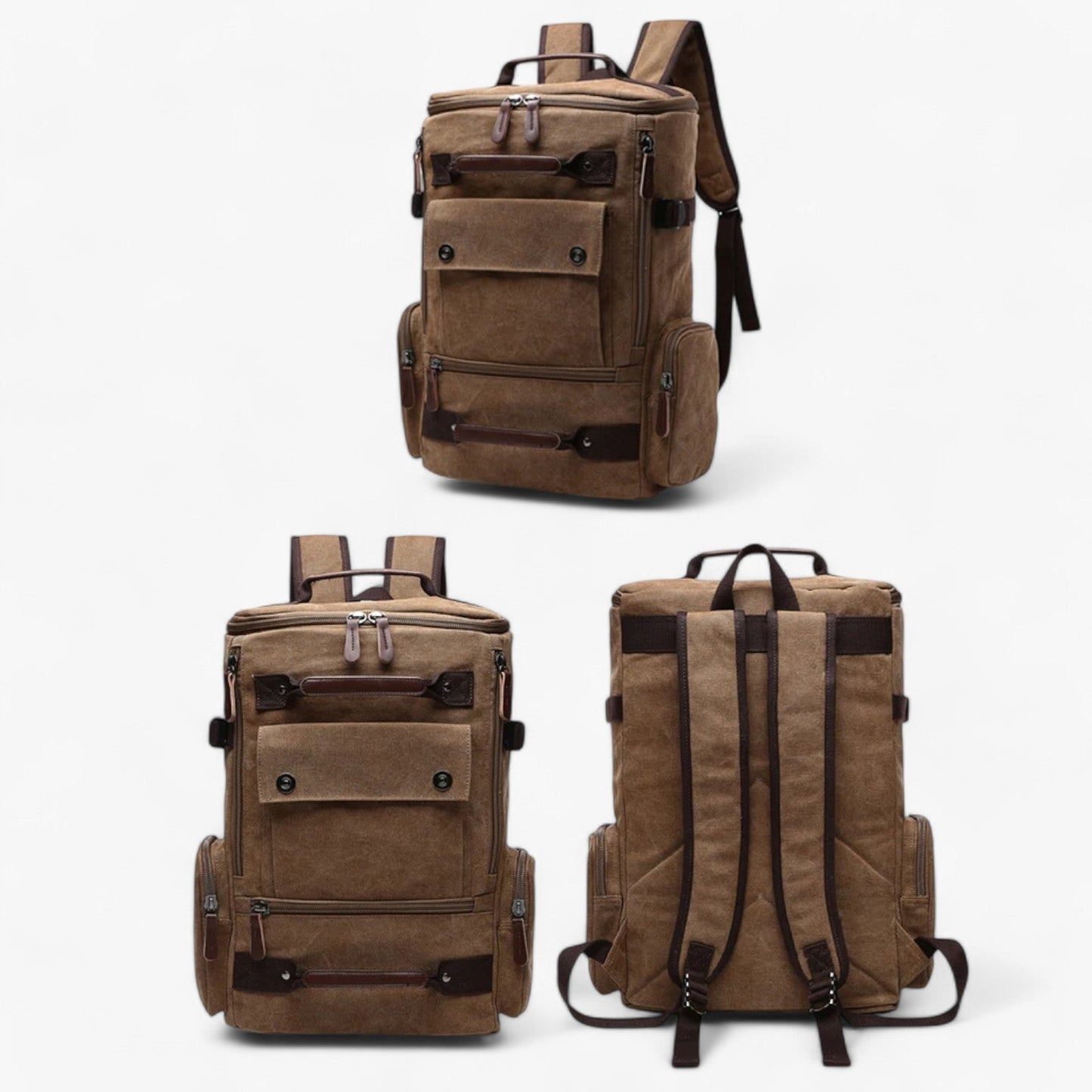 Norvo | Vintage Canvas Backpack – Stilig og funksjonell med laptoplomme for hverdagsliv og eventyr
