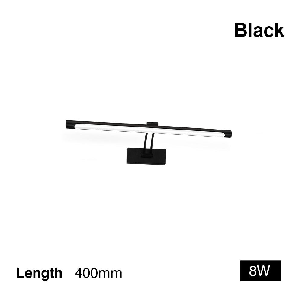 Norvo | 80-100cm LED vegglampe - Moderne svart/sølv veggbelysning til badet, innvendig montert bilde lys