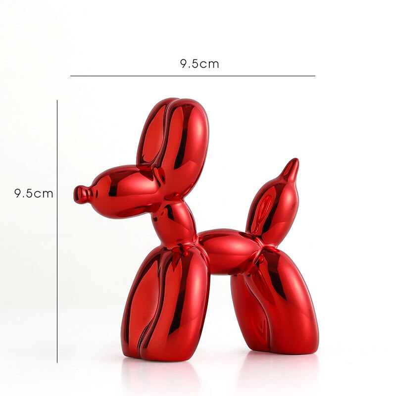 Norvo | Balloondog Skulptur, Ballongkunst Statues, Mini Samleobjekt, Hjemmedekor, Harpiksfigur, Skrivebordsaccessoirer, Romdekorasjon