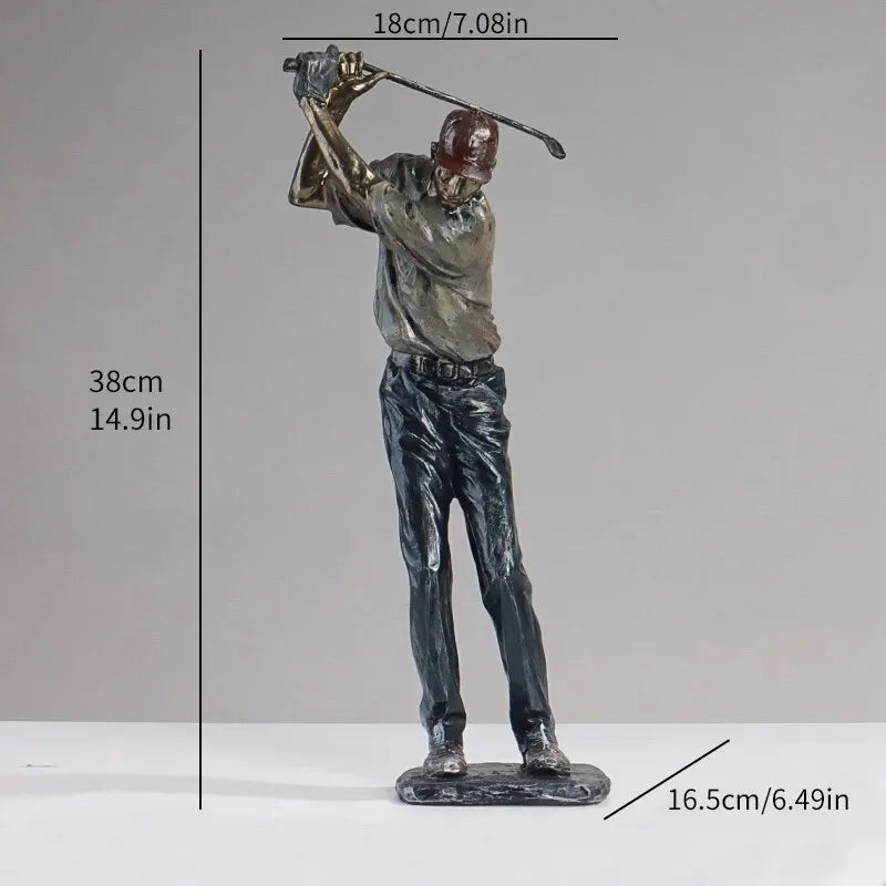 Norvo Statuer Skulptur, Kreativ Golfer Figuriner Hjem Dekor, Spiller Kunstfigur Skrivebords Dekorasjoner, Samleobjekt Gave Håndverk, De