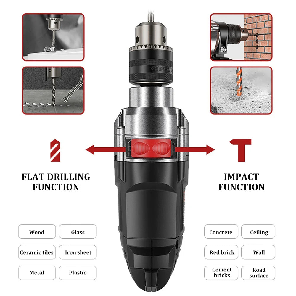 Norvo | 780W Elektrisk Hammer & Boremaskin med Variabel Hastighet – DrillForce
