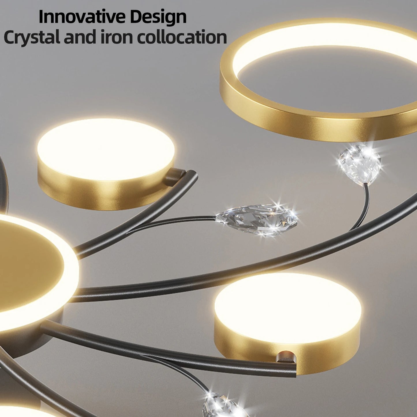 Garduru Dimbar Kronleuchter | Moderne Design | LED Lys med Justerbar Lysstyrke | Perfekt for Stuen & Spisestuen