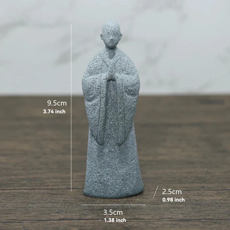 Norvo | Buddha Stein Statue Liten Buddhiste Munker Tibetansk Buddhisme Figurer Zen Hage Ornament Meditasjon Hjem Akvarium Dekorasjon
