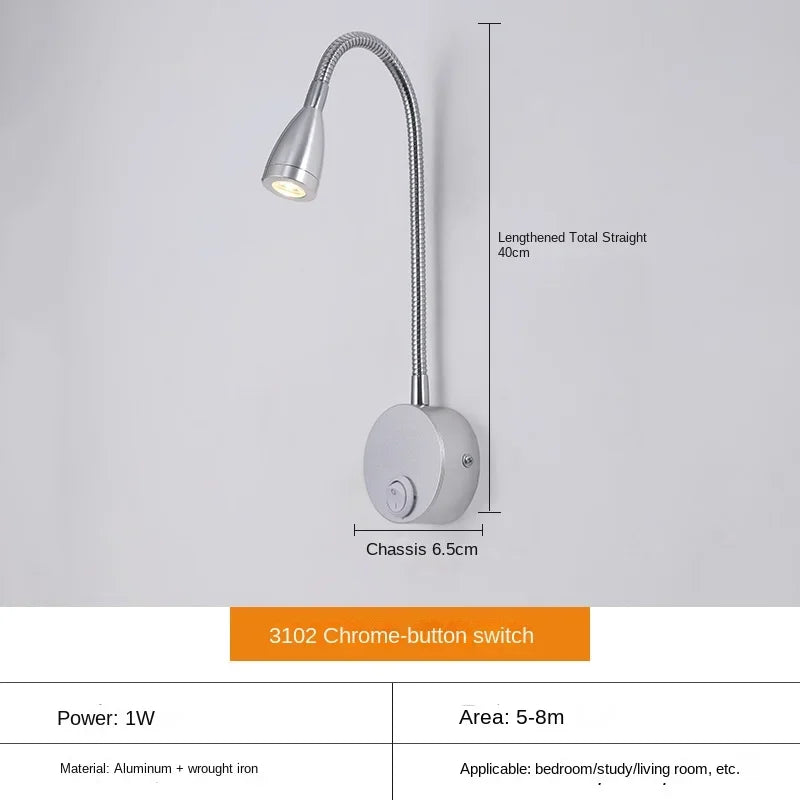 Norvo | Allsidig LED Vegglampe: Moderne, Fleksibel, Perfekt for å Lese i Sengen
