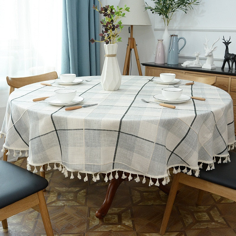 Norvo | Estetisk Rund Linched Tablecloth