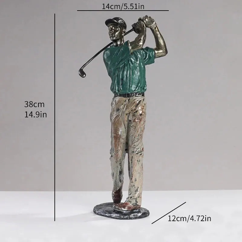 Norvo Statuer Skulptur, Kreativ Golfer Figuriner Hjem Dekor, Spiller Kunstfigur Skrivebords Dekorasjoner, Samleobjekt Gave Håndverk, De