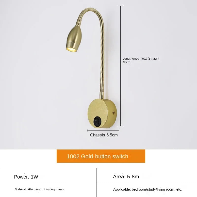 Norvo | Allsidig LED Vegglampe: Moderne, Fleksibel, Perfekt for å Lese i Sengen