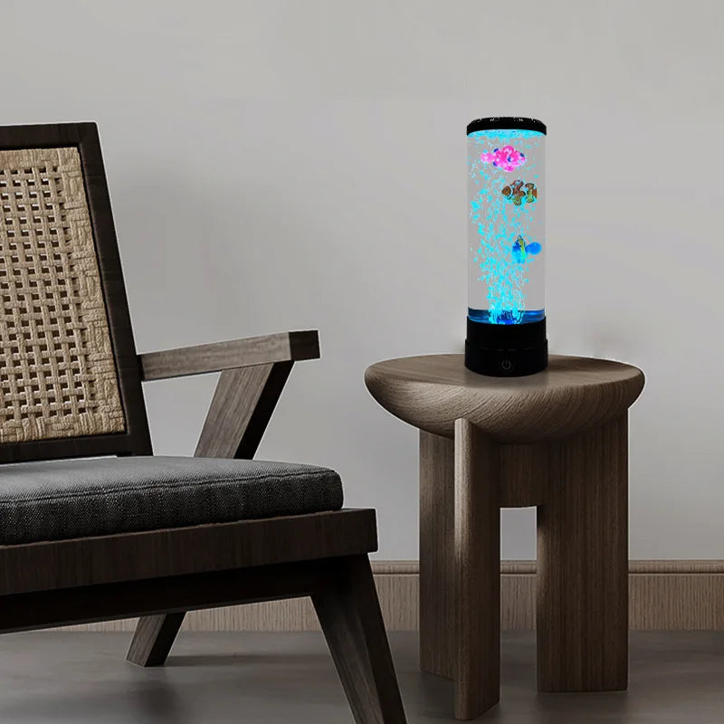 Norvo | Simulert LED Fargerik Stor Boble Fisk Lys Akvarium Tank Usb Natt Lys for Hjem Kontor Soverom Stue