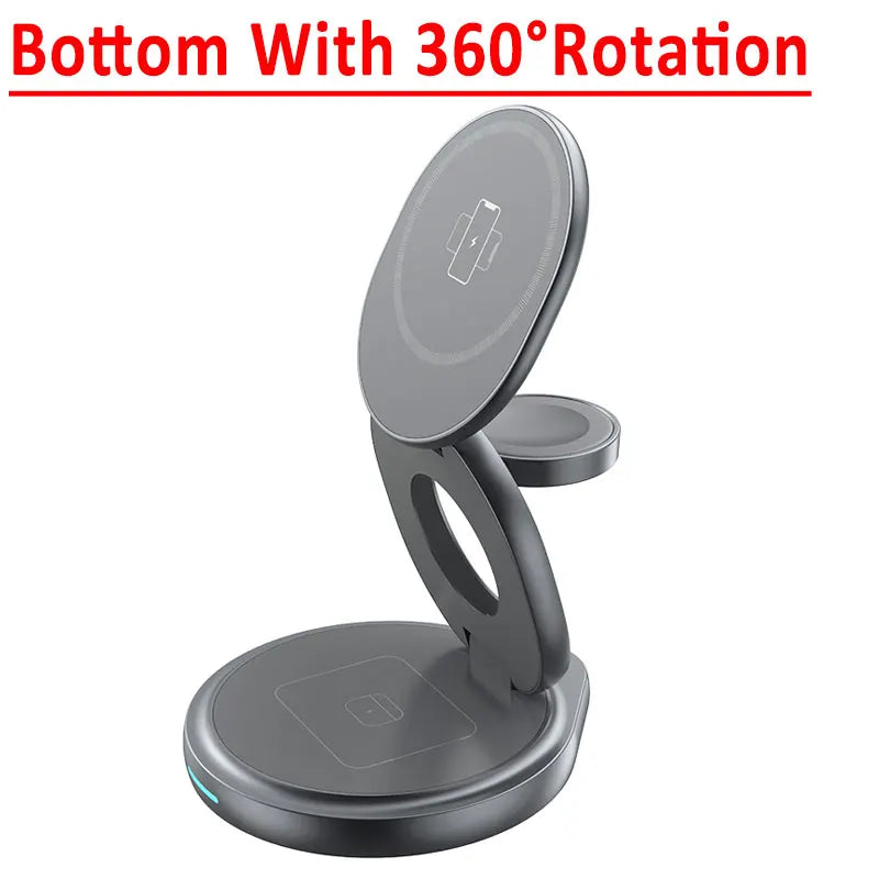 Norvo | 3 i 1 Sammenleggbar Magnetisk Trådløs Lader