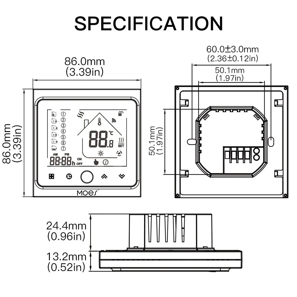 Tuya ZigBee Smart Termostat Hub med LCD-skjerm - WiFi Vannvarmer & Gulvkontroll via SmartLife Google Alexa-apper